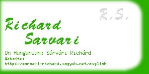 richard sarvari business card